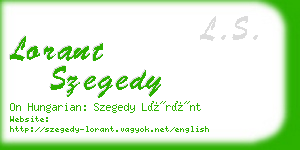 lorant szegedy business card